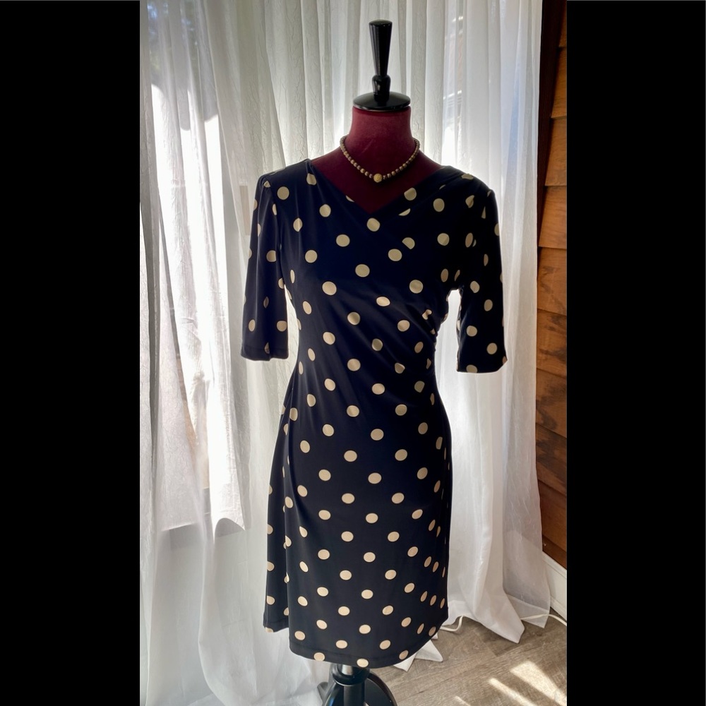 Sexy Black and Tan polka dot dress